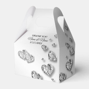 Ballotins Soirée de mariage Coeurs d'argent Grey Élégant