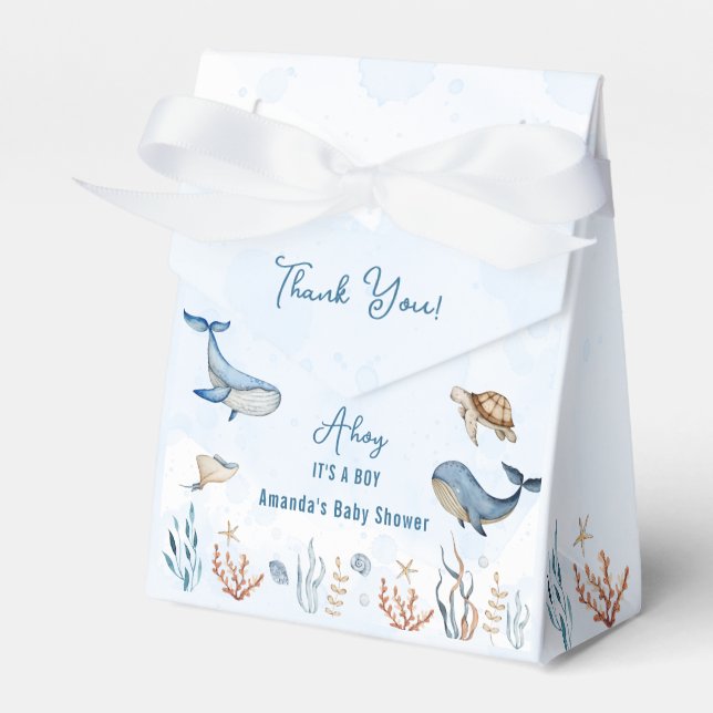 Ballotins Sous la mer Ahoy C'est un Baby shower garçon (Verso)