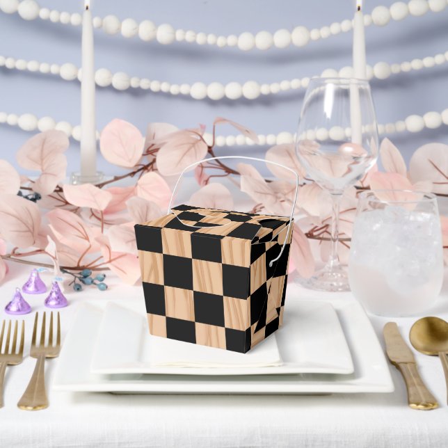 Ballotins Square Box Checkers Take Out Favor Boxes (Mariage)