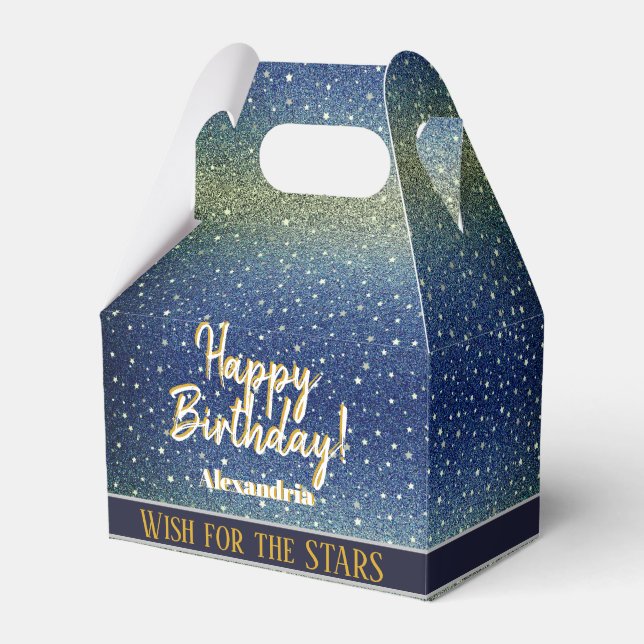 Ballotins Star Light Sky Denim Blue Bonne fête d'anniversair (Verso)