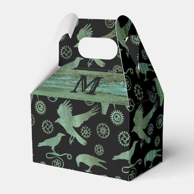 Ballotins Steampunk Verdigris engrenages et corbeaux Monogra (Verso)