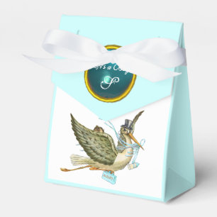 BALLOTINS STORK BÉBÉ GARÇON DOUCHE BLUE GEM PIERRE MONOGRAM