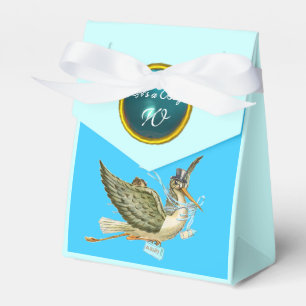 BALLOTINS STORK BÉBÉ GARÇON DOUCHE BLUE GEM PIERRE MONOGRAM