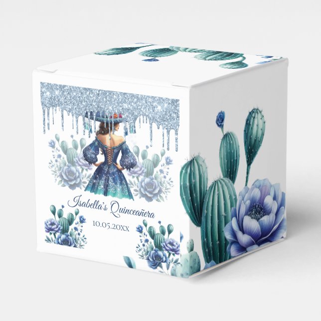 Ballotins Style mexicain personnalisé Quinceañera Royal Blue (Verso)