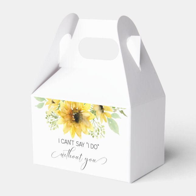 Ballotins Sunflowers Bridesmaid Proposition boîte cadeau (Verso)