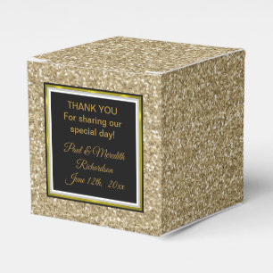 Ballotins Sunset Gold Parties scintillant "Merci" Ballotin c