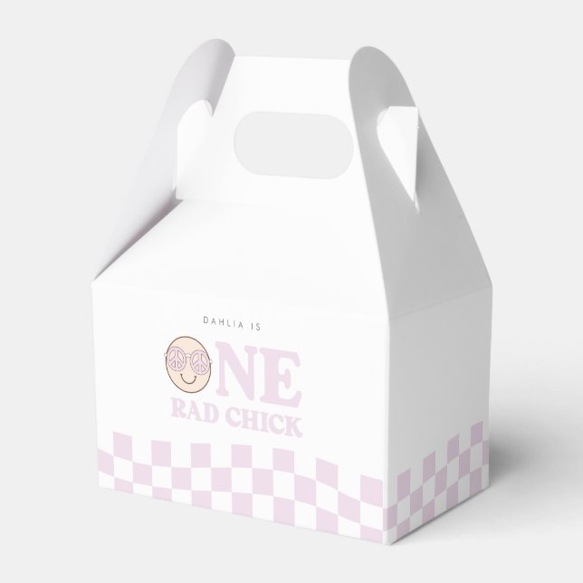 Ballotins Super fille À damiers visage heureux | 1er anniver (Verso)