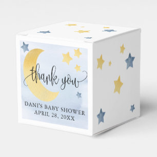 Ballotins Sur la Lune, Baby shower Bleu Lune Étoiles Petites