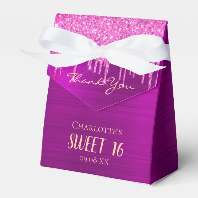 Ballotins Sweet 16 16e anniversaire violet parties scintilla (Verso)