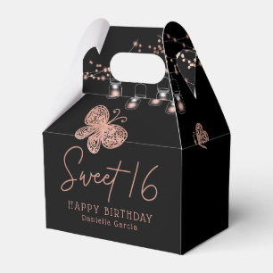 Ballotins Sweet 16 Rose Gold Butterfly Chic Moderne Annivers