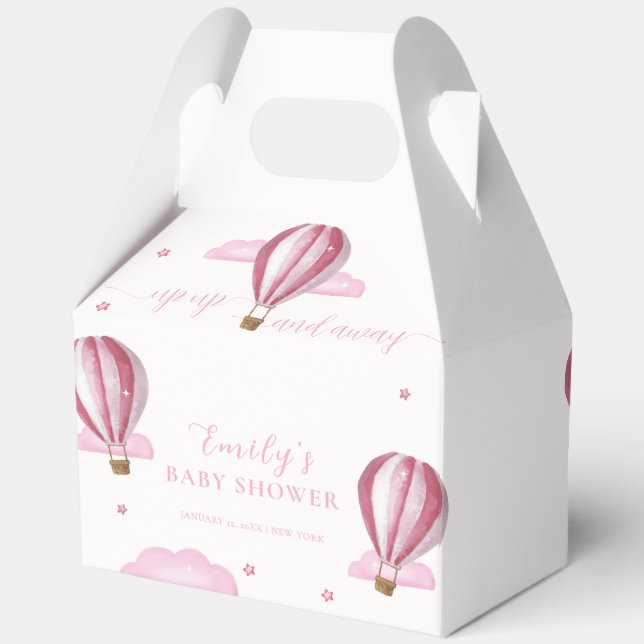 Ballotins Sweet Elegant Hot Air Balloon Baby shower fille (Verso)