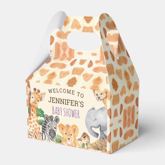 Ballotins Sweet Jungle Safari animal sauvage un Baby shower (Verso)