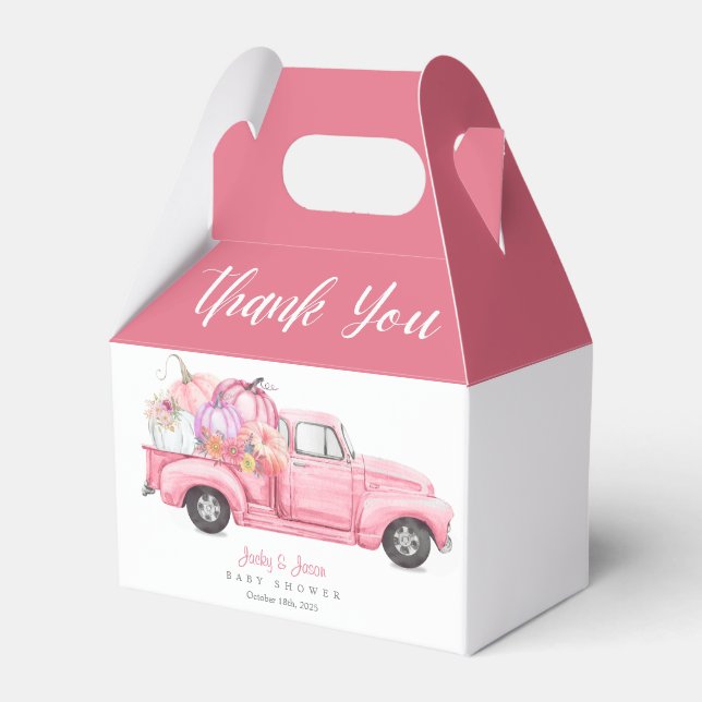 Ballotins Sweet Little Citrouille Baby shower fille rose (Verso)