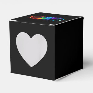 Ballotins Symbole d'infini avec plume arc-en-ciel