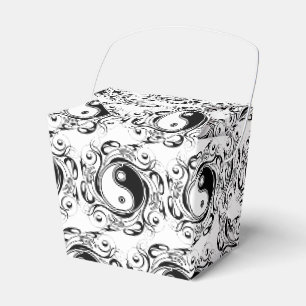 Ballotins Symbole Yin & Yang style de tatouage noir et blanc