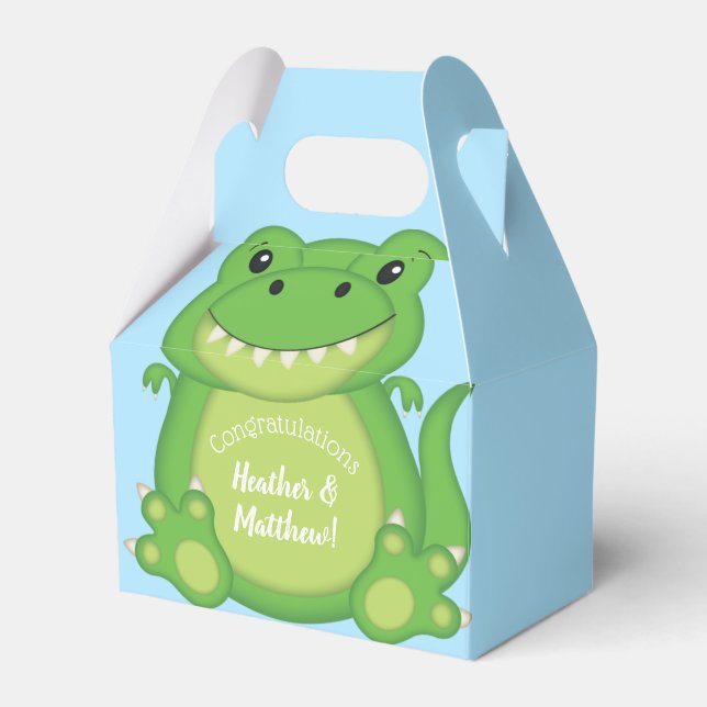 Ballotins T-Rex Dinosaur Baby shower Bleu (Verso)