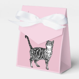 Ballotins Tabby Cat Art rose Ballotin de gâteau fête d'anniv