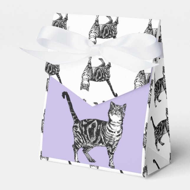 Ballotins Tabby Cat Art rose Ballotin de gâteau fête d'anniv (Verso)