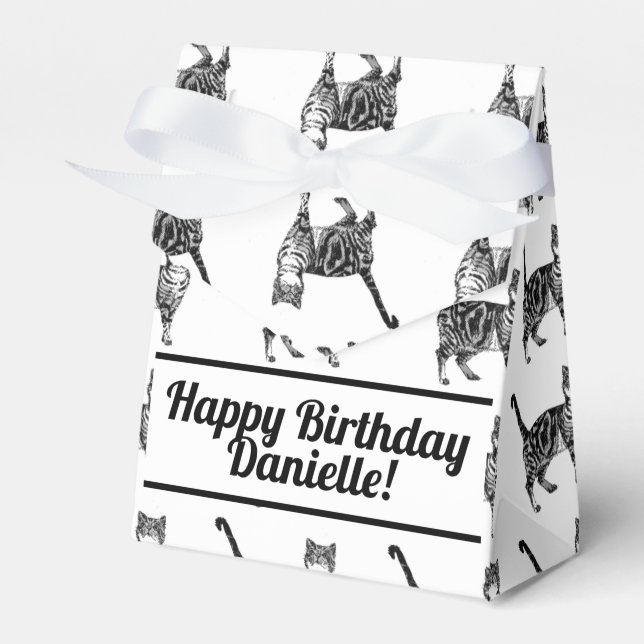 Ballotins Tabby Chat Noir Anniversaire Chats Ballotin de gât (Verso)