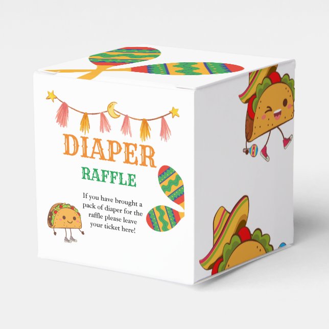 Ballotins Taco à propos Baby shower mexicain Boîte à rayures (Verso)