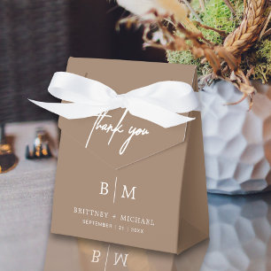 Ballotins Tan Mariage Merci minimaliste
