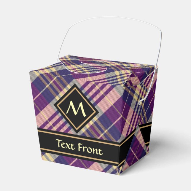Ballotins Tartan mauve, or et bleu (Verso)