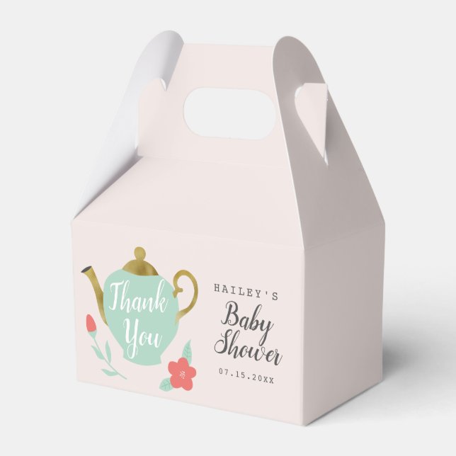 Ballotins Tea Party Baby shower Floral Merci (Verso)