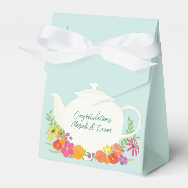Ballotins Tea Party Baby shower Teapot Spring Floral (Verso)