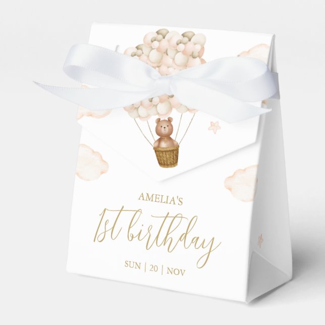 Ballotins Teddy Bear Gold Balloons fête d'anniversaire (Verso)