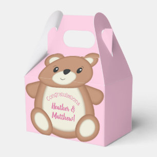 Ballotins Teddy Ours Baby shower Rose fille