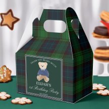 Teddy ours vert plaid fête d'anniversaire sur mesu