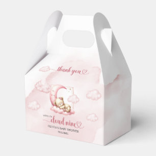 Ballotins Teddy ourson nuage neuf fille rose baby shower