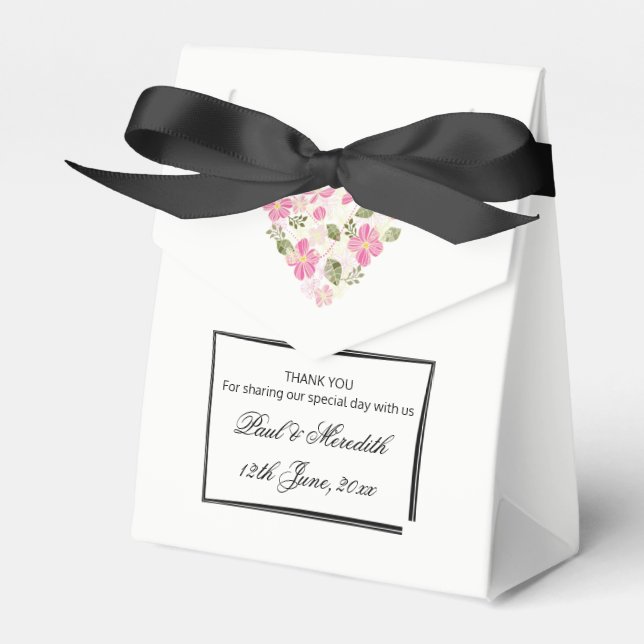 Ballotins Tente de coeur florale personnalisée avec Ballotin (Verso)