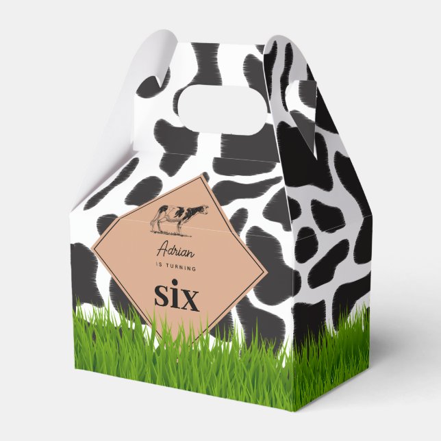 Ballotins Thème de fête d'anniversaire de la ferme de la vac (Verso)