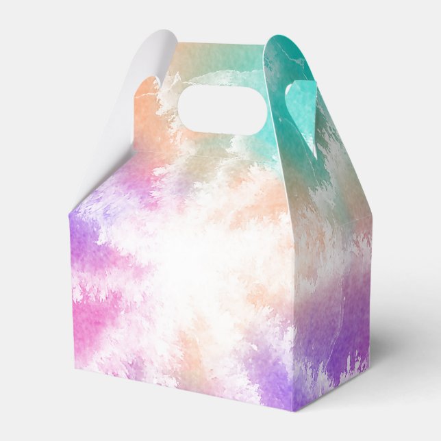 Ballotins Tie Dye Pastel Aquarelle rose orange Turquoise vio (Verso)