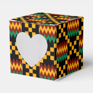 Ballotins Tissu noir, vert, rouge, et jaune de Kente