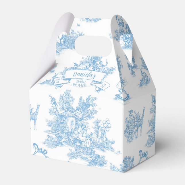 Ballotins Toile bleue et blanche de Jouy Baby shower (Verso)