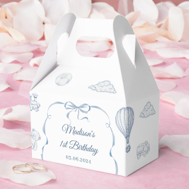 Ballotins Toile De Jouy Blue Bow Birthday Party (Mariage)
