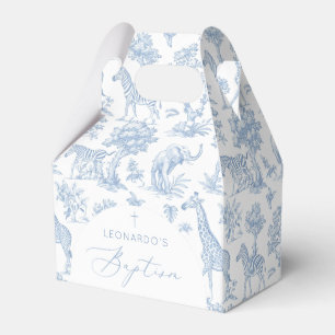 Ballotins Toile de Jouy Safari animaux bleu poussiéreux Bapt