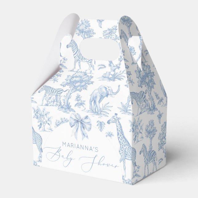 Ballotins Toile de Jouy Safari animaux bleu poussiéreux élég (Verso)