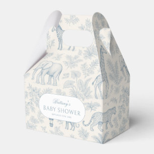Ballotins Toile De Jouy Safari Animaux Blue Boy Baby shower