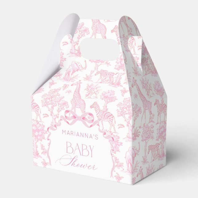 Ballotins Toile de Jouy Safari animaux Pink Bow élégant (Verso)