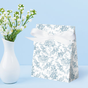 Ballotins Toile florale Bleue gravée