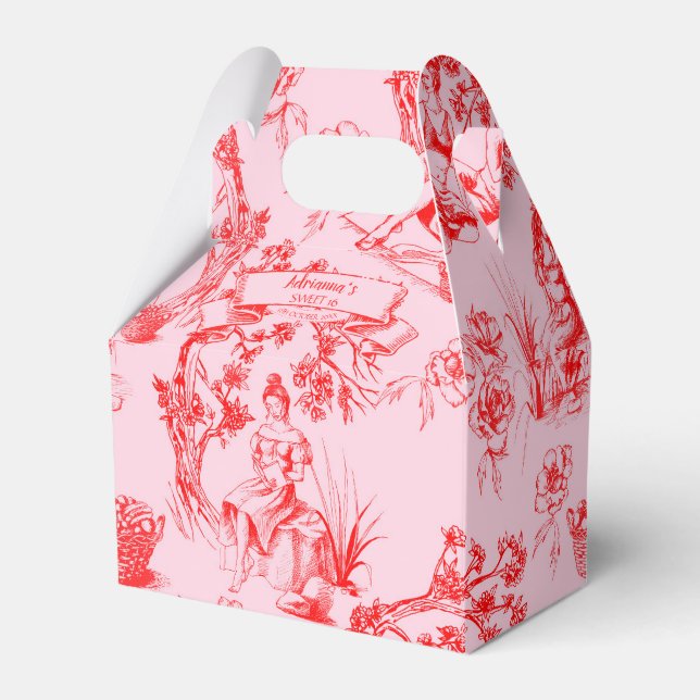 Ballotins Toile rose et rouge de Jouy Sweet 16 (Verso)