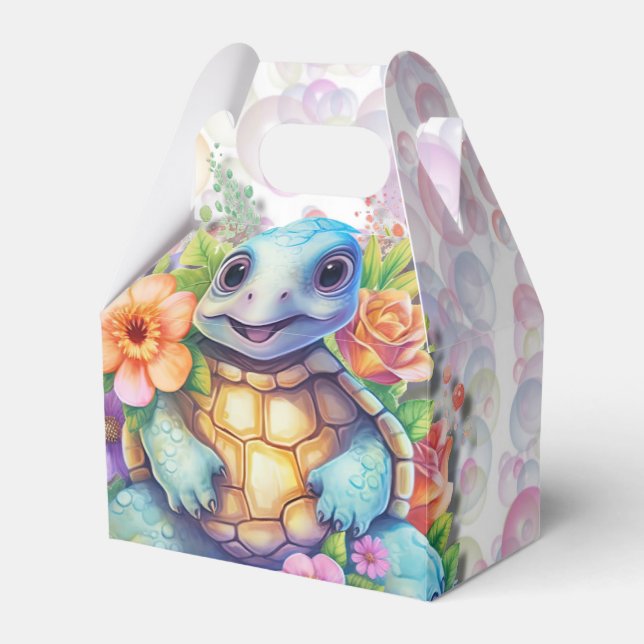 Ballotins Tortue Florale Et Baby shower De Bulles (Verso)