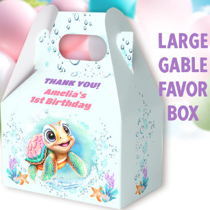 Ballotins Tortue Mer Colorée 1er Anniversaire Grande Gable
