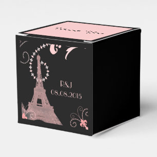 Ballotins tour eiffel rose noir vintage paris mariage