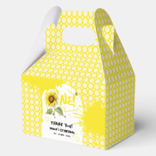 Ballotins Tournesol à l'aquarelle avec papillons 1er anniver