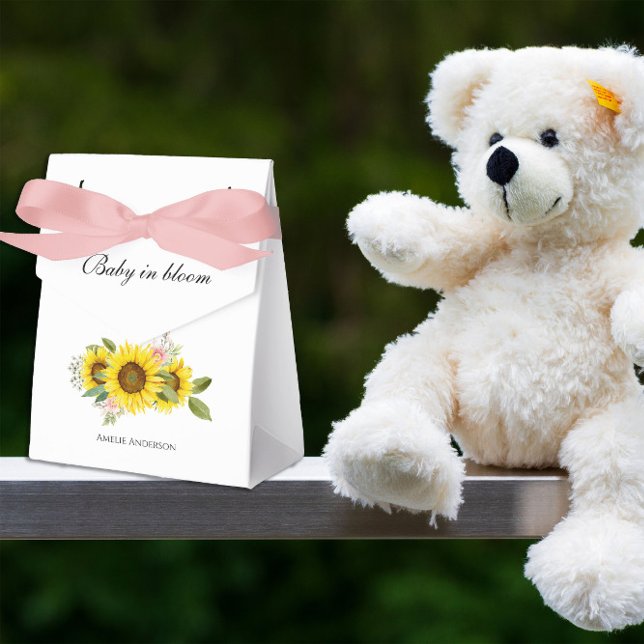 Ballotins Tournesol Aquarelle rose Baby shower Floral (Créateur téléchargé)