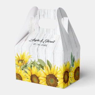 Ballotins Tournesol Arrière - plan en bois boîte de mariage